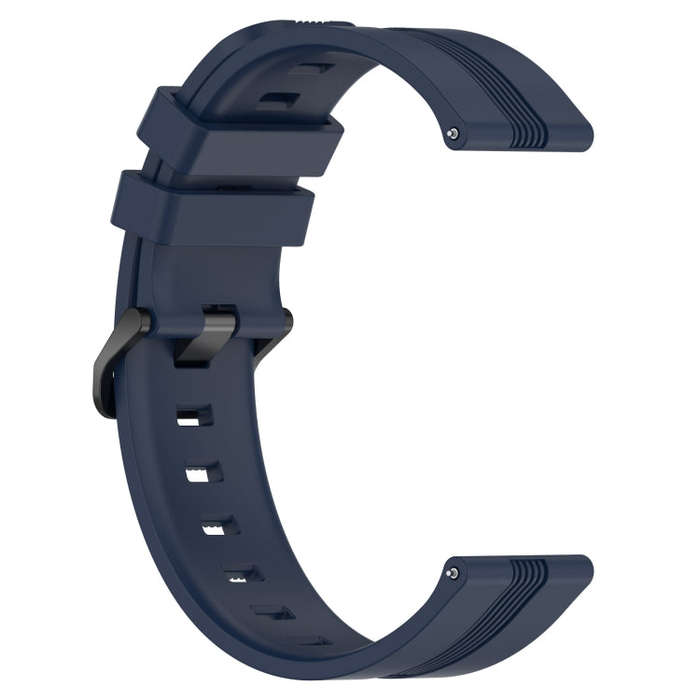 For Samsung Galaxy Watch 6 Classic 47mm 20mm Concave Striped Slicone Watch Band(Navy Blue)