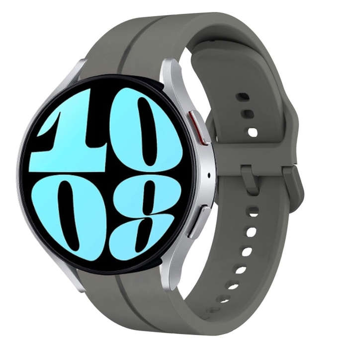 For Samsung Galaxy Watch 6 44mm 20mm Loop Silicone Watch Band(Dark Grey)