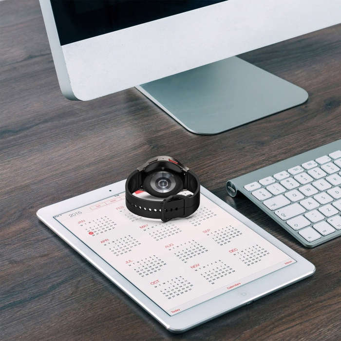 For Samsung Galaxy Watch 6 44mm 20mm Loop Silicone Watch Band(Black)