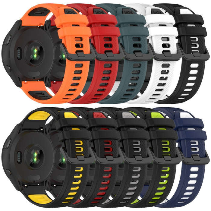 For Samsung Galaxy Watch 6 44mm 20mm Sports Two-Color Silicone Watch Band(Orange+Black)