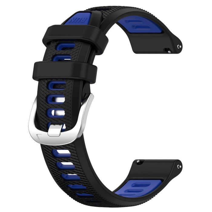 For Samsung Galaxy Watch 6 Classic 43mm 20mm Sports Two-Color Steel Buckle Silicone Watch Band(Bl...