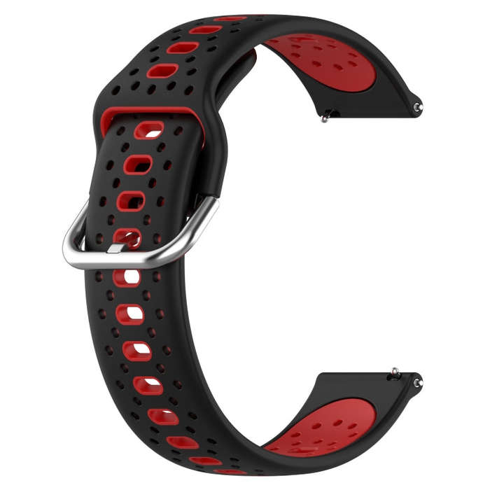 For Samsung Galaxy Watch 6 Classic 47mm 20mm Breathable Two-Color Silicone Watch Band(Black+Red)