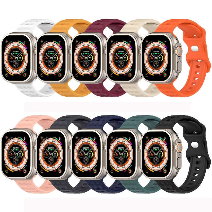 For Apple Watch 5 40mm Reverse Buckle Dot Texture Silicone Watch Band(Black)