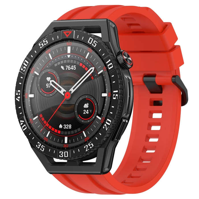 For Huawei Watch GT3 SE Long & Short Sports Solid Color Silicone Watch Band Set(Red)