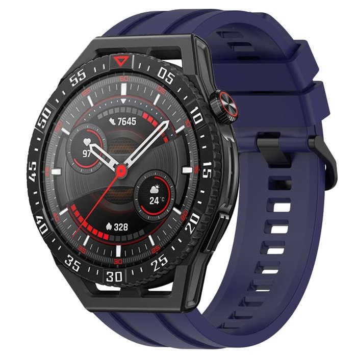 For Huawei Watch GT3 SE Long & Short Sports Solid Color Silicone Watch Band Set(Midnight Blue)