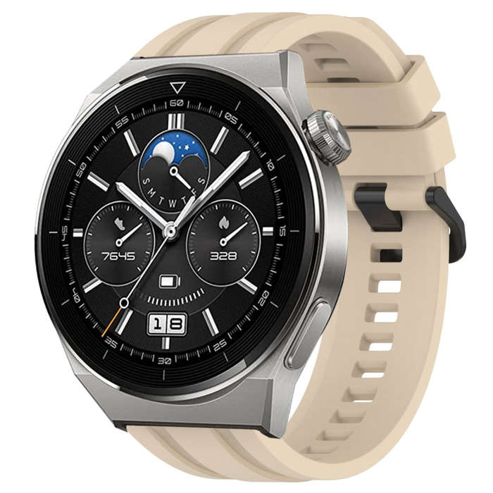 For Huawei Watch 3 Pro Long & Short Sports Solid Color Silicone Watch Band Set(Khaki)