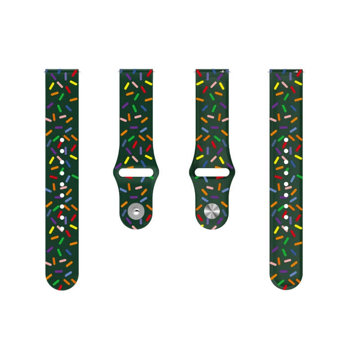 For Samsung Galaxy Watch 5 40 / 44mm Sports Rainbow Dots Silicone Buckle Watch Band(Green)