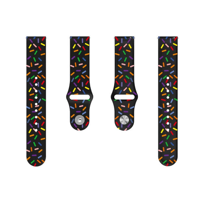 For Samsung Galaxy Watch 5 Pro Sports Rainbow Dots Silicone Buckle Watch Band(Black)