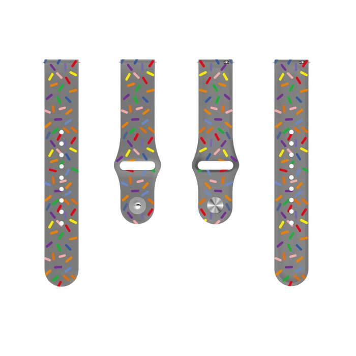 For Samsung Galaxy Watch 4 40mm / 44mm Sports Rainbow Dots Silicone Buckle Watch Band(Gray)