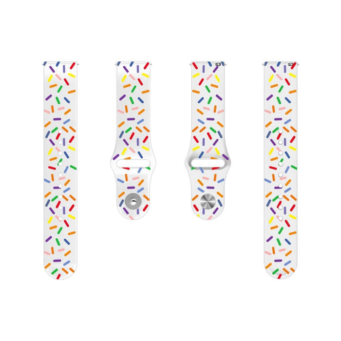 For Samsung Galaxy Watch 4 Classic 42mm / 46mm Sports Rainbow Dots Silicone Buckle Watch Band(White)