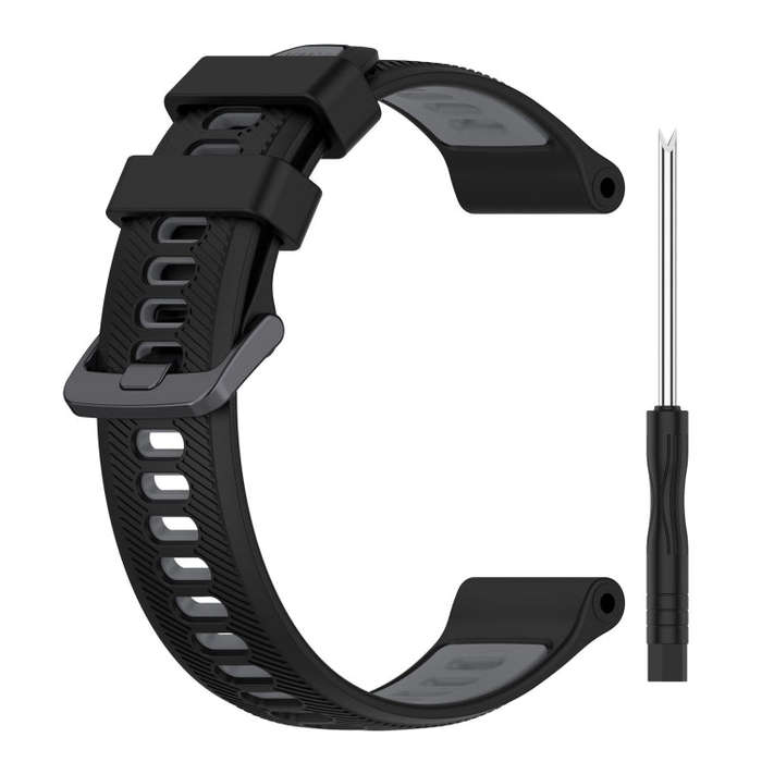 For Garmin Fenix 6 Sports Two-Color Silicone Watch Band(Black+Grey)