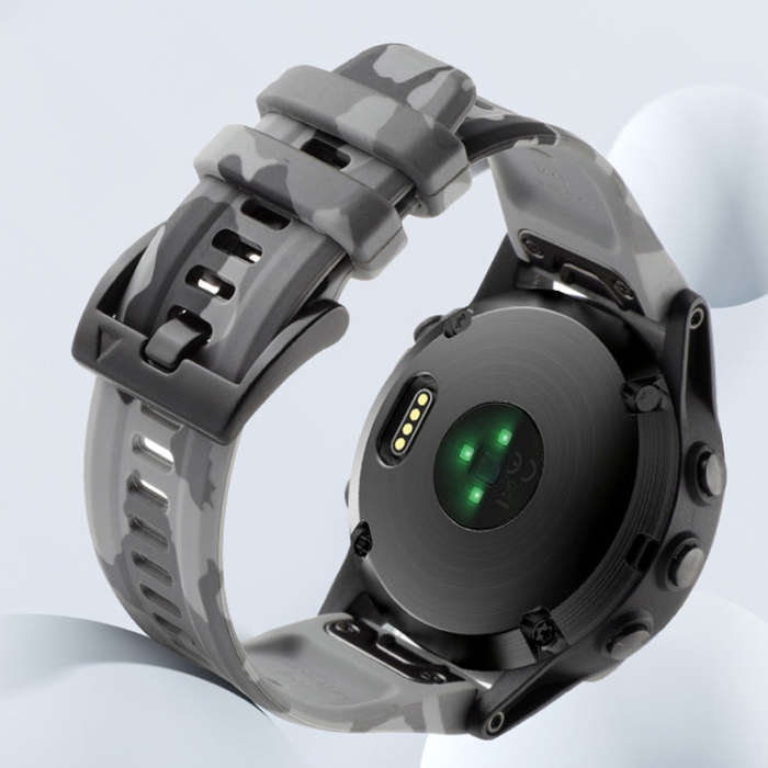 For Garmin Instinct Crossover Solar Camouflage 22mm Silicone Watch Band(Camouflage Black)