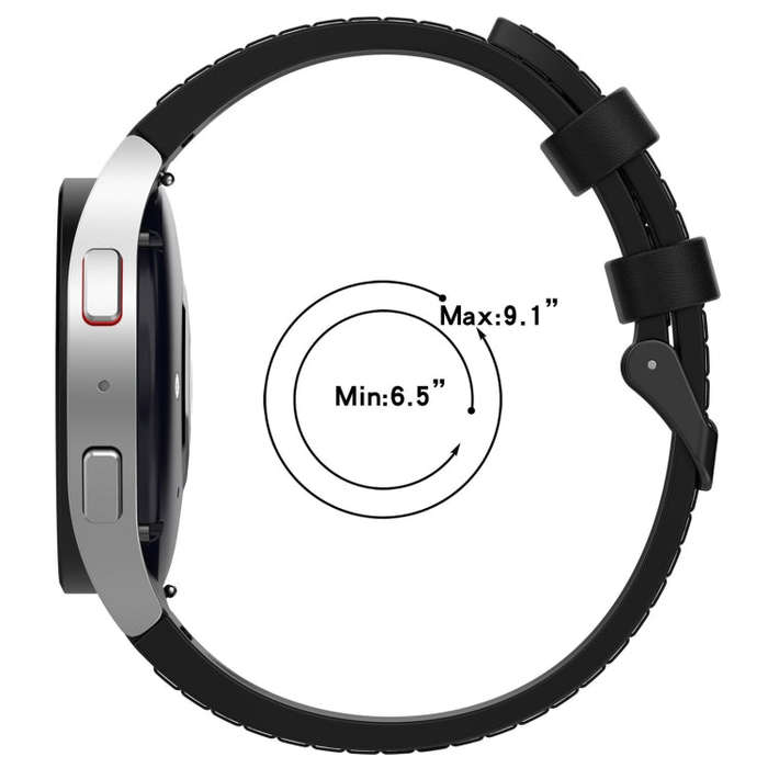 For Samsung Galaxy Watch 6 Silicone Leather Black Buckle Watch Band(Midnight Blue)