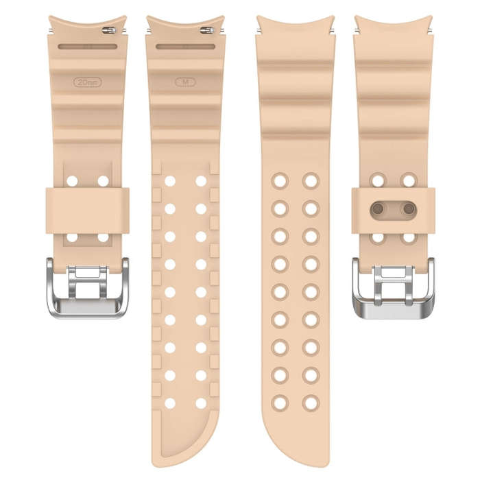 For Samsung Galaxy Watch 6 / 6 Classic Armored Solid Color Silicone Watch Band(Pink)