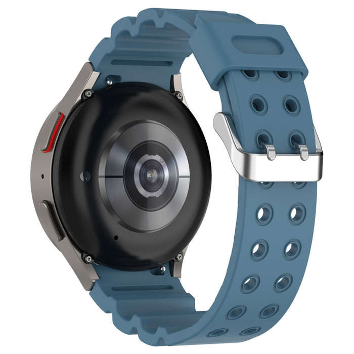 For Samsung Galaxy Watch 6 / 6 Classic Armored Solid Color Silicone Watch Band(Blue)