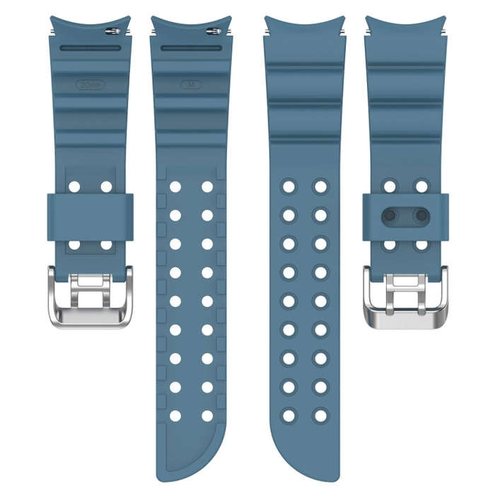 For Samsung Galaxy Watch 6 / 6 Classic Armored Solid Color Silicone Watch Band(Blue)