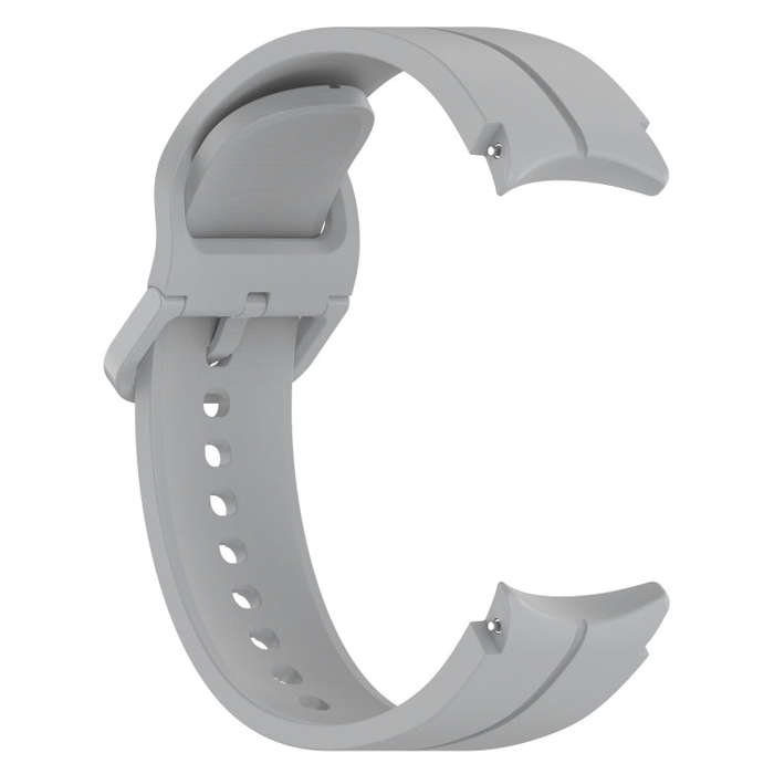 For Samsung Galaxy Watch 6 / 6 Classic Grooved Color Buckle Silicone Watch Band(Light Gray)
