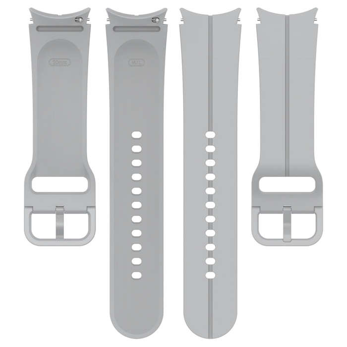 For Samsung Galaxy Watch 6 / 6 Classic Grooved Color Buckle Silicone Watch Band(Light Gray)