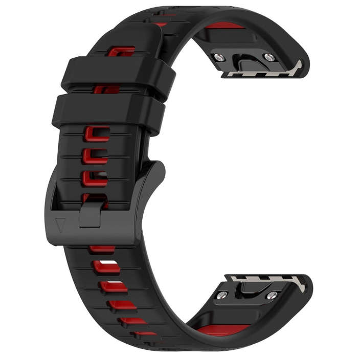 For Garmin Forerunner 945 Sports Two-Color 22mm Silicone Watch Band(Black+Red)