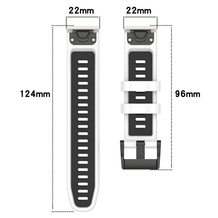 For Garmin Forerunner 945 Sports Two-Color 22mm Silicone Watch Band(Black+Blue)