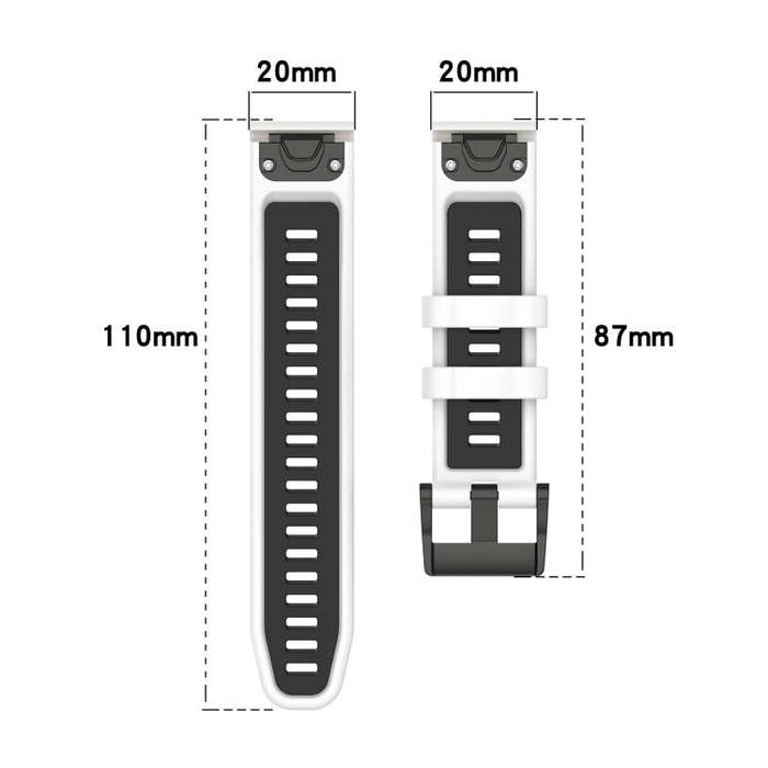 For Garmin Fenix 5S Plus Sports Two-Color 20mm Silicone Watch Band(Grey+Yellow)
