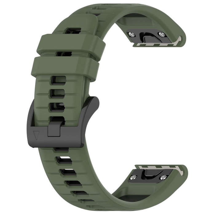 For Garmin Enduro 2 Sports Two-Color 26mm Silicone Watch Band(Olive Green+Black)