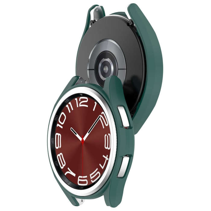 For Samsung Galaxy Watch 6 Classic 43mm Half Coverage Hollow PC Watch Protective Case(Green)