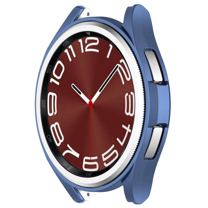 For Samsung Galaxy Watch 6 Classic 47mm Half Coverage Hollow PC Watch Protective Case(Blue)