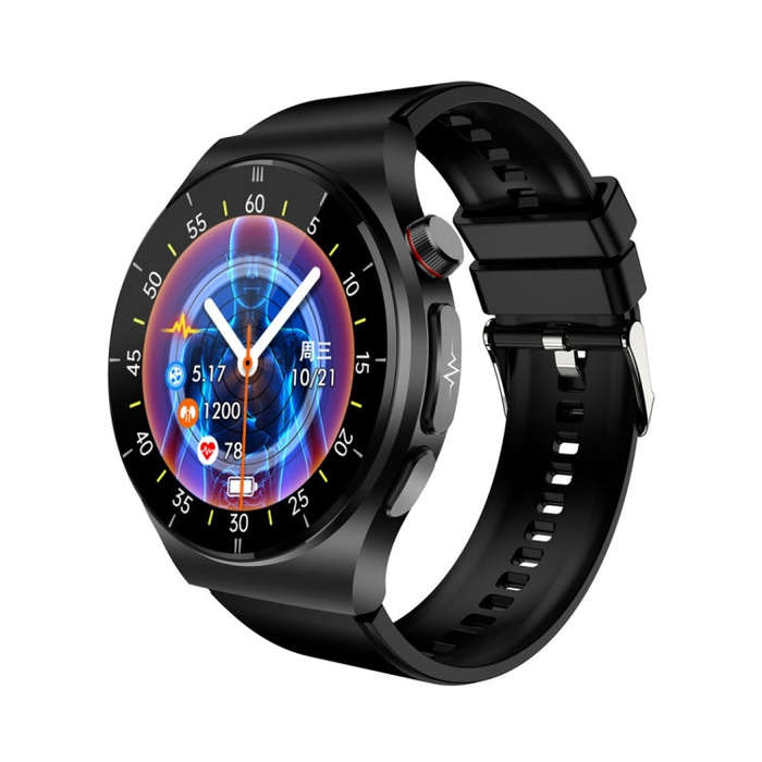 ET340 1.46 inch Color Screen Smart Silicone Strap Watch,Support Blood Oxygen / Blood Glucose / Ur...