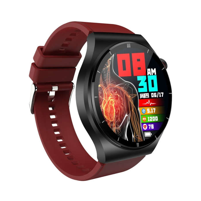 ET340 1.46 inch Color Screen Smart Silicone Strap Watch,Support Blood Oxygen / Blood Glucose / Ur...