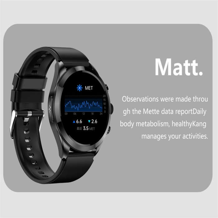 ET440 1.39 inch Color Screen Smart Silicone Strap Watch,Support Heart Rate / Blood Pressure / Blo...