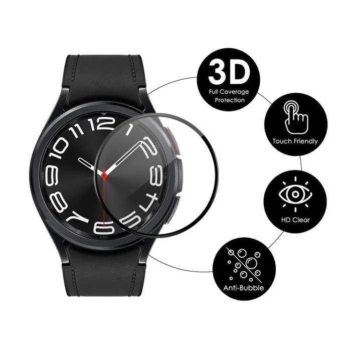 For Samsung Galaxy Watch6 Classic 43mm 2pcs ENKAY 3D Full Coverage Soft PC Edge PMMA HD Screen Film