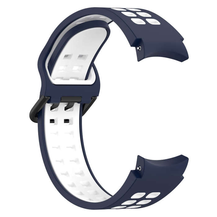 For Samsung Galaxy Watch 6 Classic 47mm Two-Color Breathable Silicone Watch Band(Midnight Blue + ...