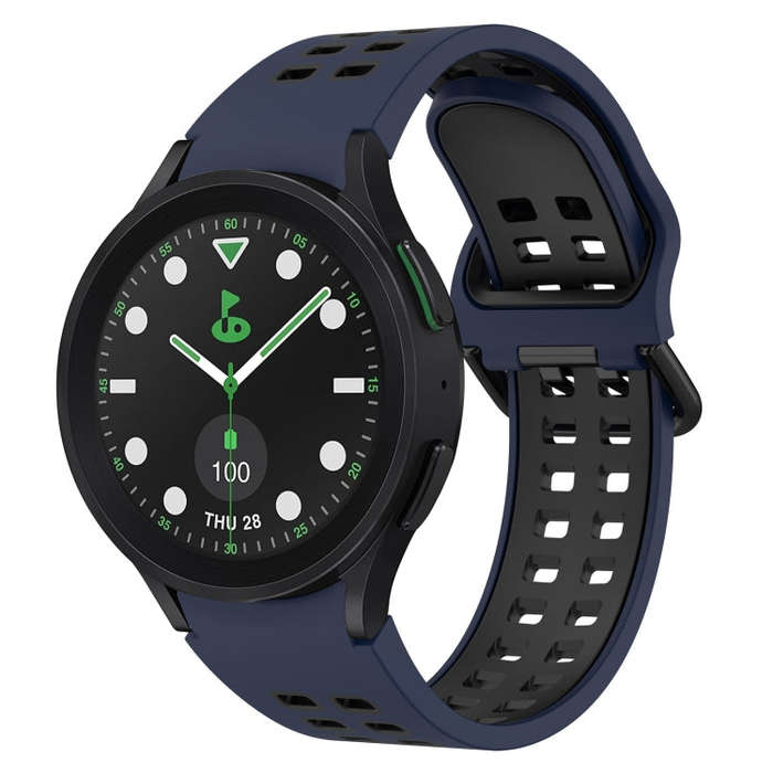 For Samsung Galaxy watch 5 Pro Golf Edition Two-Color Breathable Silicone Watch Band(Midnight Blu...