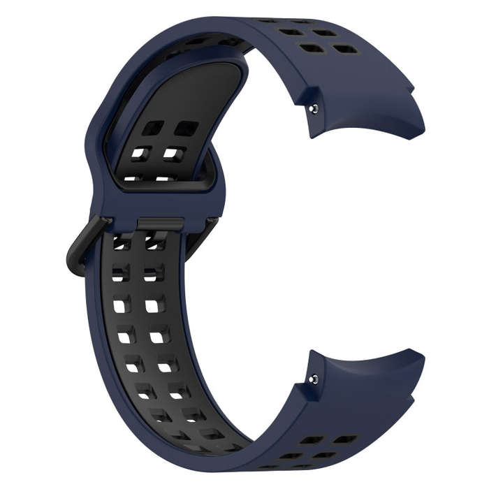 For Samsung  Galaxy Watch 4 Classic 46mm Two-Color Breathable Silicone Watch Band(Midnight Blue +...