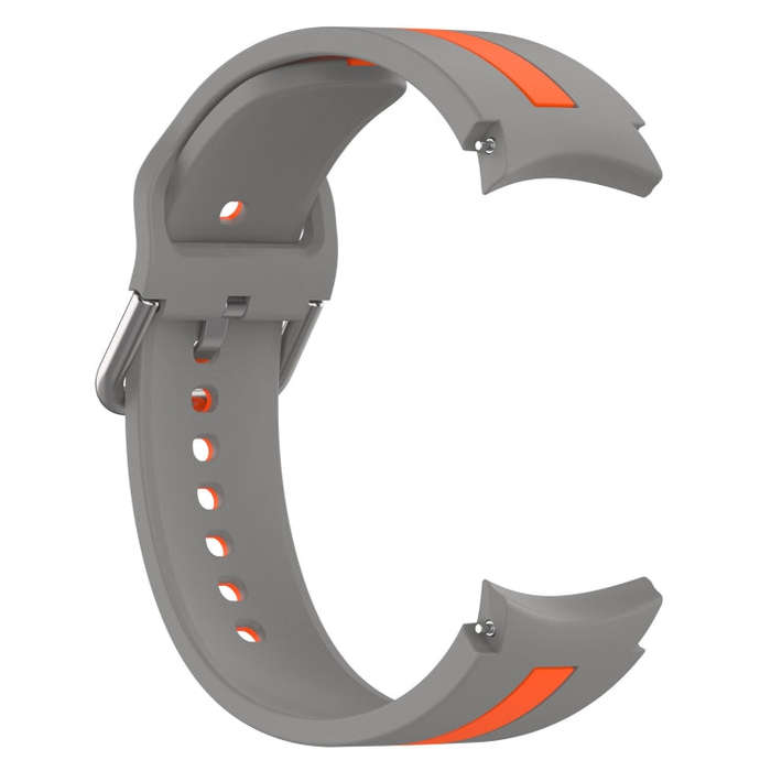 For Samsung Galaxy Watch 6 Classic 47mm Two-Color Silicone Watch Band(Gray+Orange)
