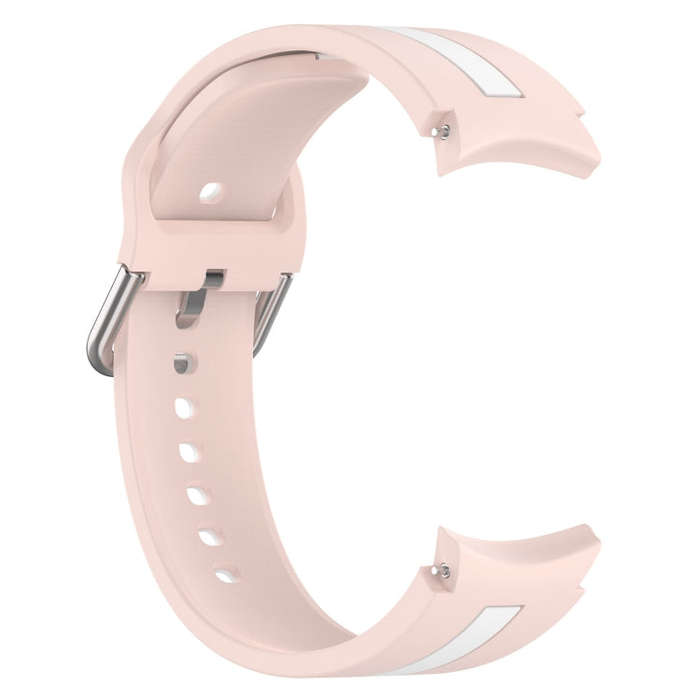 For Samsung Galaxy Watch 6 40mm Two-Color Silicone Watch Band(Pink+White)