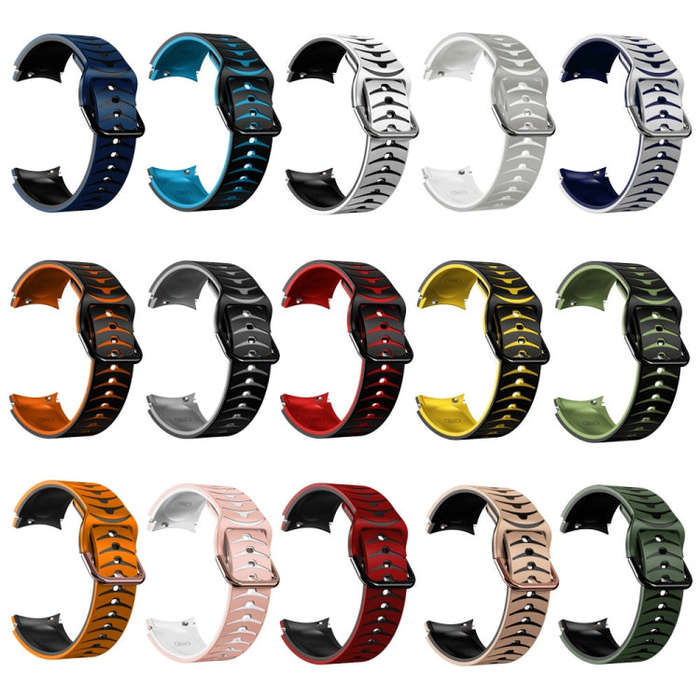 For Samsung Galaxy Watch 6 40mm Curved Texture Silicone Watch Band(Pink+White)