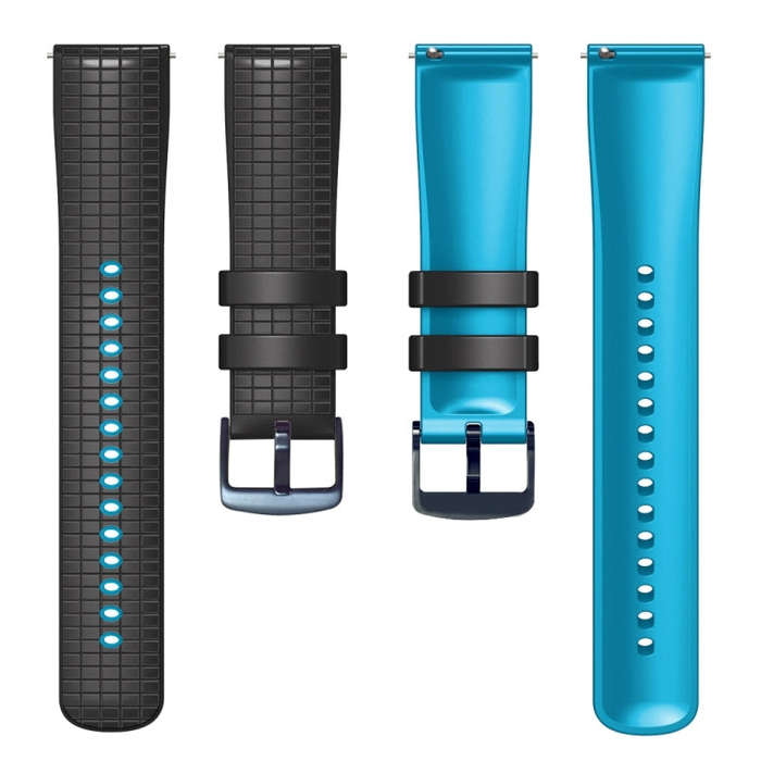 For Samsung Galaxy Watch 6 / 6 Classic 20mm Mesh Two Color Silicone Watch Band(Black Sky Blue)