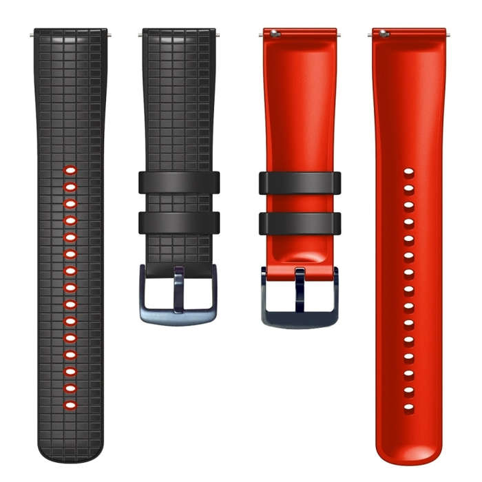 For Garmin Forerunner265 Music 22mm Mesh Two Color Silicone Watch Band(Red Black)