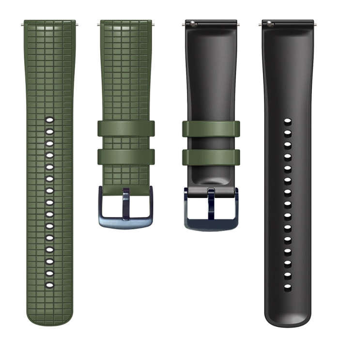 For Garmin Forerunner 255 Music 22mm Mesh Two Color Silicone Watch Band(Army Green Black)