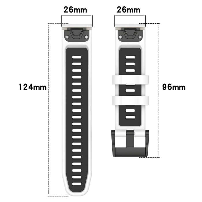 For Garmin Fenix 6X Pro Sports Two-Color Quick Release Silicone Watch Band(Orange+Black)