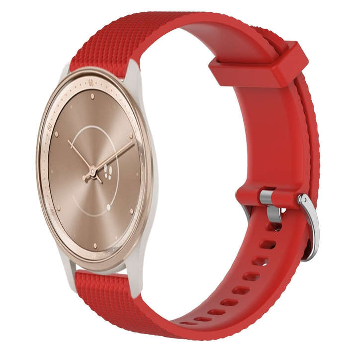 For GarminMove Trend 20mm Diamond Textured Silicone Watch Band(Red)