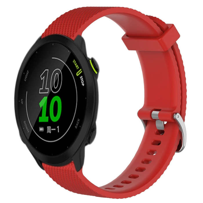 For Garmin Forerunner 158 20mm Diamond Textured Silicone Watch Band(Red)