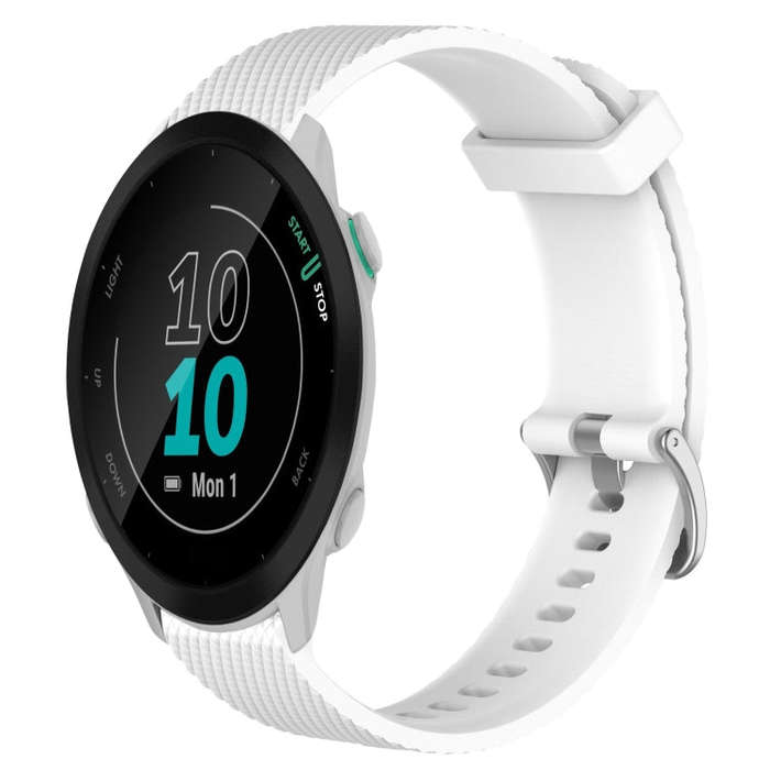 For Garmin Forerunner 55 20mm Diamond Textured Silicone Watch Band(White)