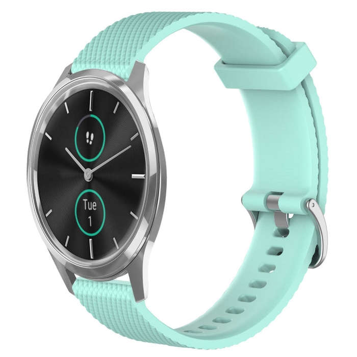 For Garmin VivoMove Luxe 20mm Diamond Textured Silicone Watch Band(Teal)