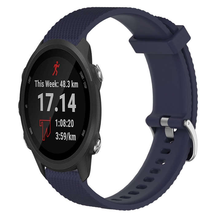 For Garmin Forerunner 245 20mm Diamond Textured Silicone Watch Band(Midnight Blue)