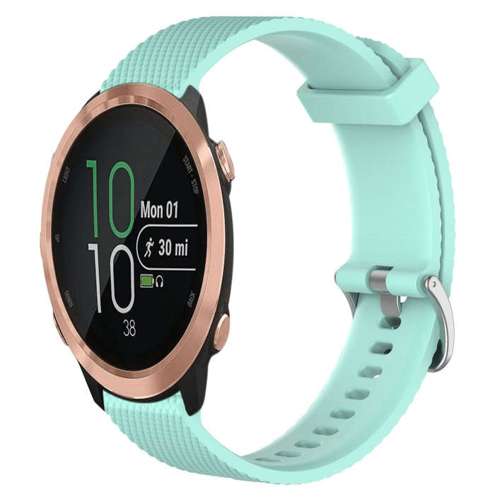 For Garmin Forerunner 645 20mm Diamond Textured Silicone Watch Band(Teal)
