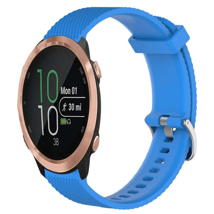 For Garmin Forerunner 645 20mm Diamond Textured Silicone Watch Band(Sky Blue)