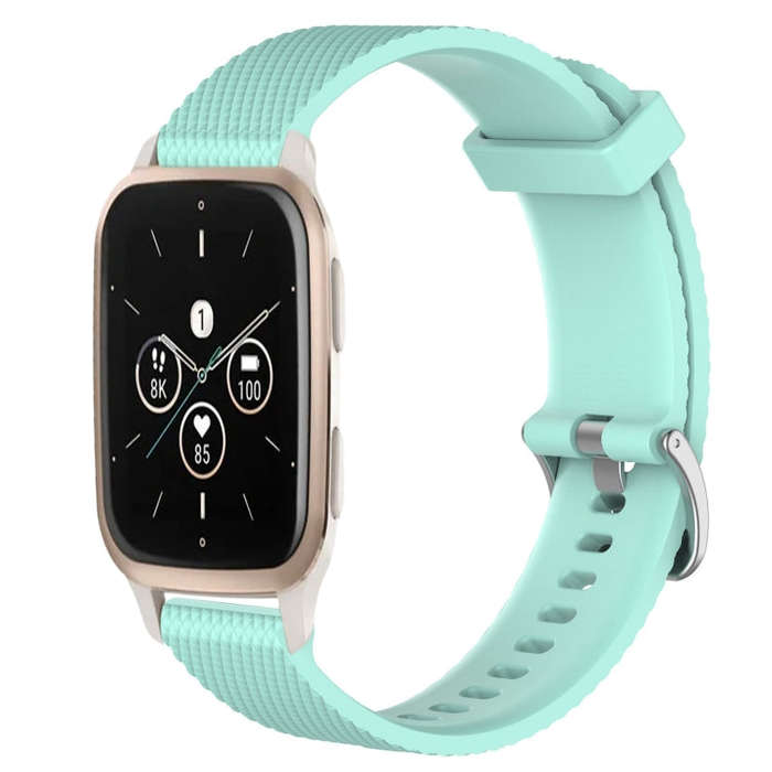 For Garmin Forerunner Sq2 Music 20mm Diamond Textured Silicone Watch Band(Teal)